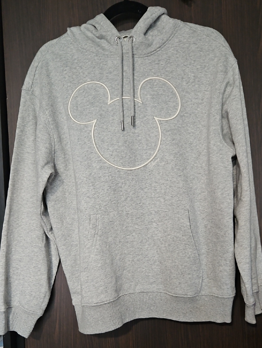 Disney Gray Crewneck Hoodie with White Mickey Outline